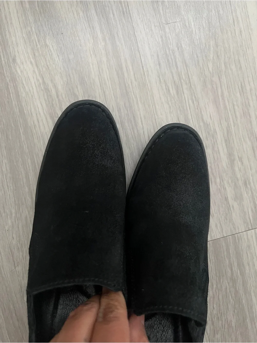 Born Black Suede Ankle Booties Women’s Size 6M Block Heel Comfort Chelsea Boots